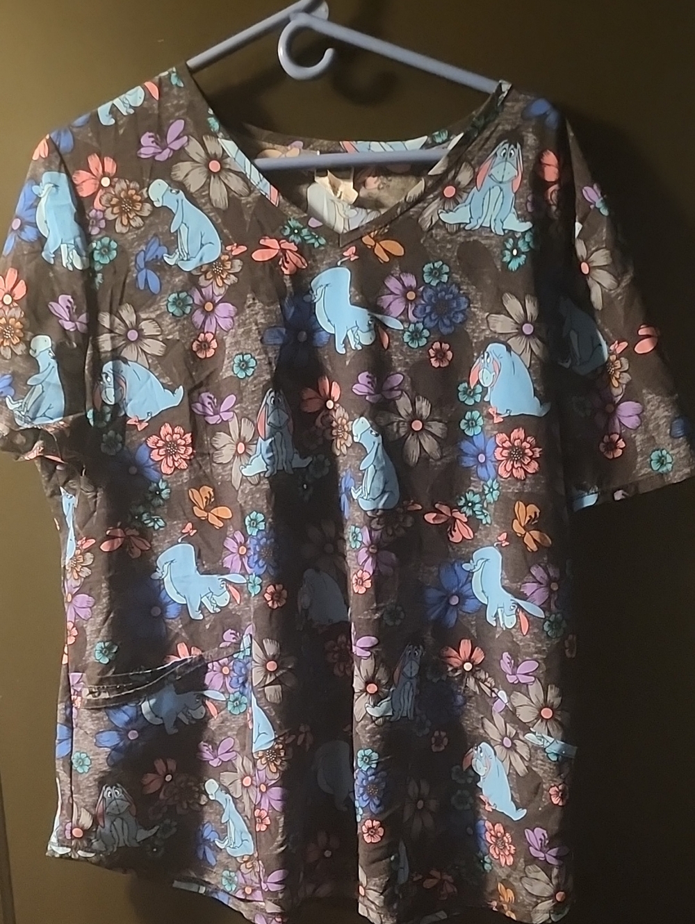 Disney Eeyore Floral Scrub Top